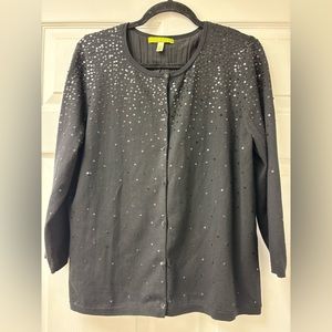 Sigurd Olsen black sequined cardigan. Lined. Size large